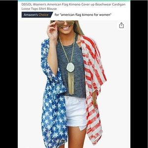 Amiery American flag beach/pool coverup